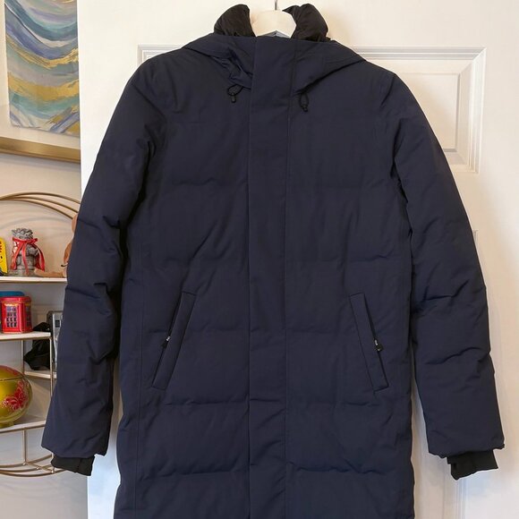 NWT Aritzia TNA The Powder Dri Parka™ Long - Size S - Total Eclipse (Navy Blue) - Picture 1 of 9